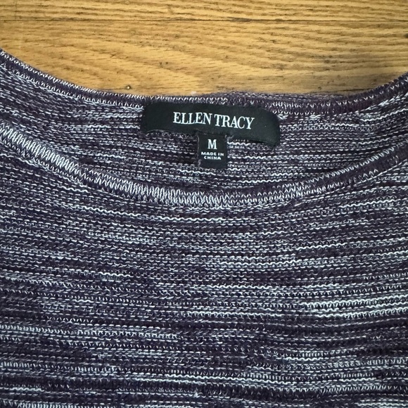 Ellen Tracy Women's Purple and Gray Long Sleeve Sweater Size M - Picture 6 of 6